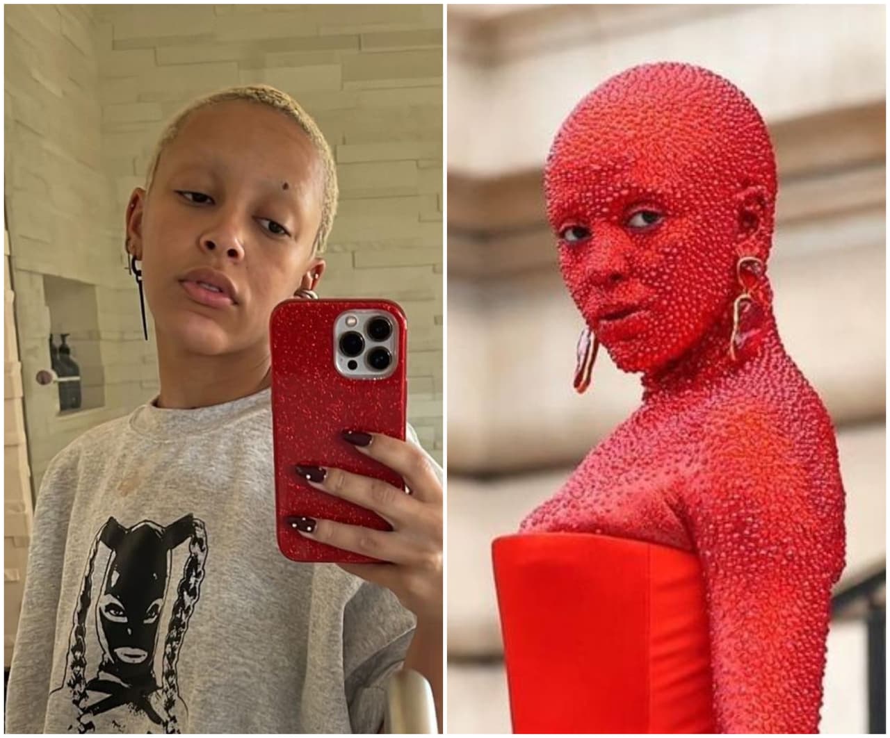 Doja Cat se transforma con look rojo ¡cubierto de 30 mil cristales Swarovski!