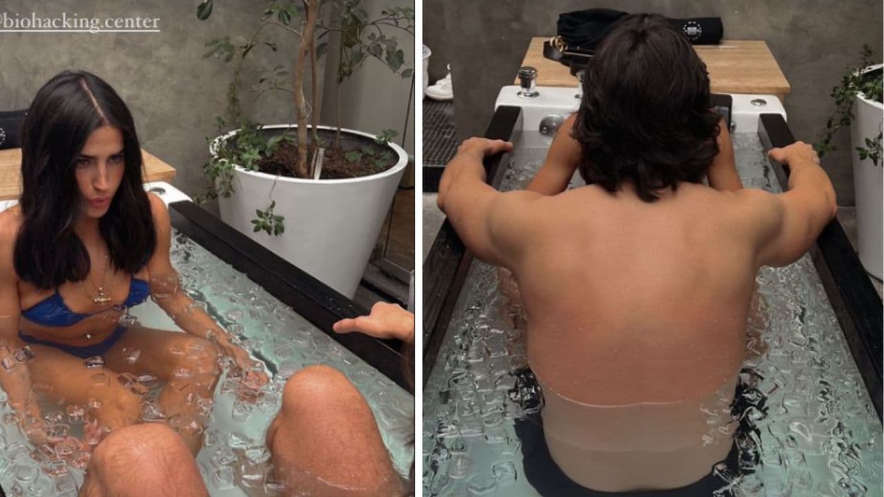 Bárbara de Regil utiliza el tratamiento de baño en hielos junto a su esposo