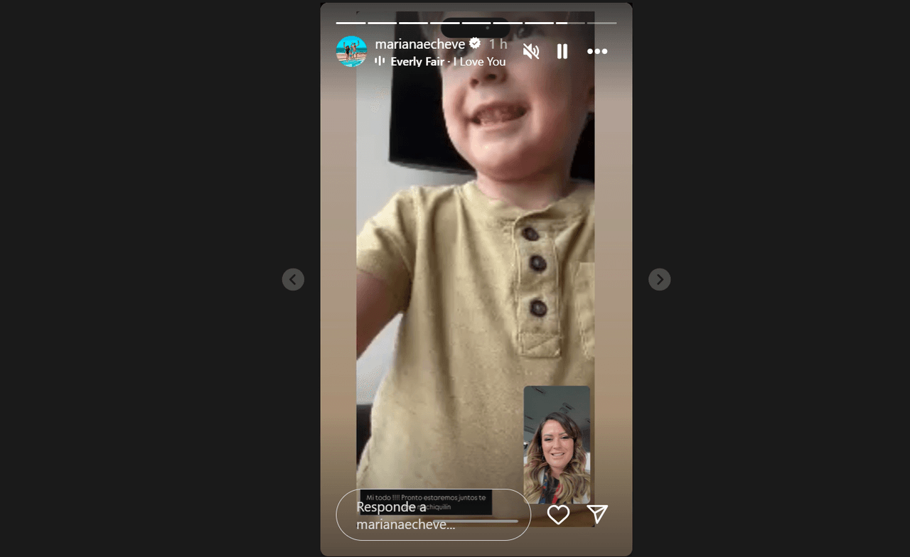 Mariana Echeverría se reencuentra con su hijo
