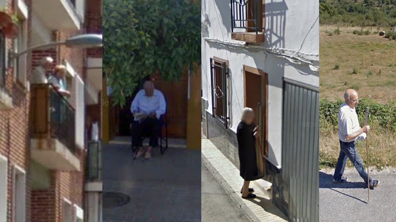 Abuelitos encontrados en Google maps street view