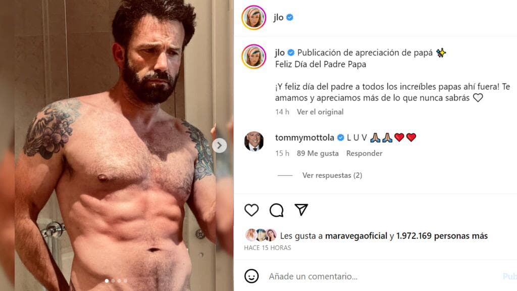 Esta es la polémica foto de Ben Affleck que publicó JLo con motivo del Día del Padre