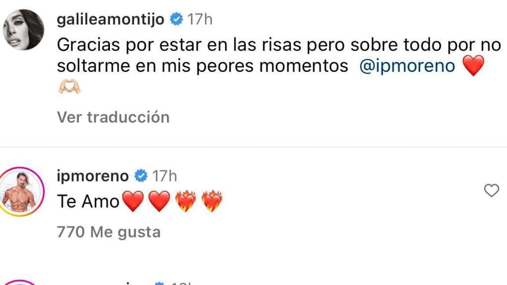Isaac Moreno respondió con un "te amo" al mensaje de Galilea Montijo.