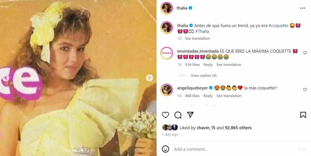 Thalía defendió su lugar como pionera del estilo 'coquette'