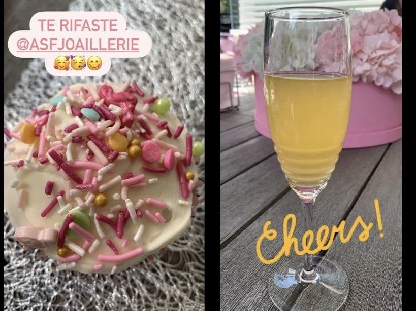 Los arreglos florales, centros de mesa y hasta los cupcakes fueron colocados en este color.