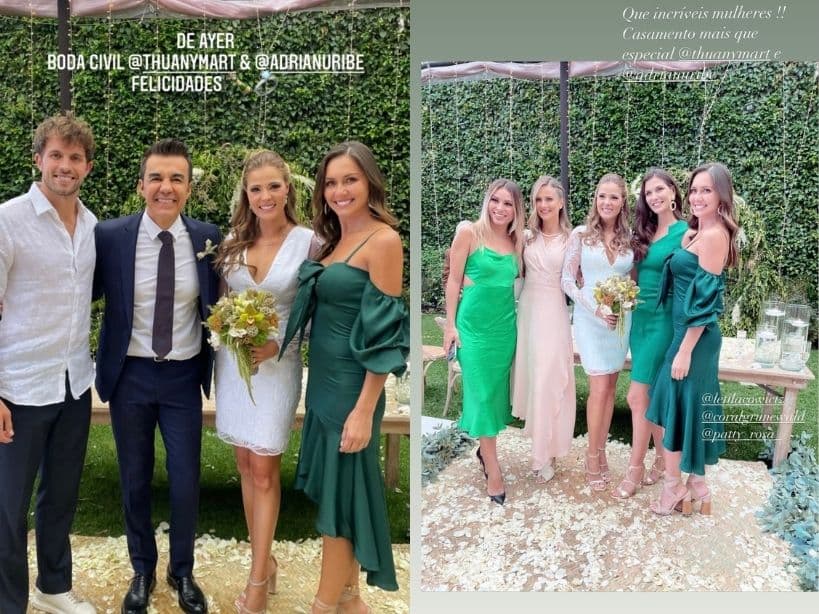 A raíz de esta publicación, comenzaron a aparecer infinidad de fotografías y videos de la boda, la cual se realizó en un jardín.