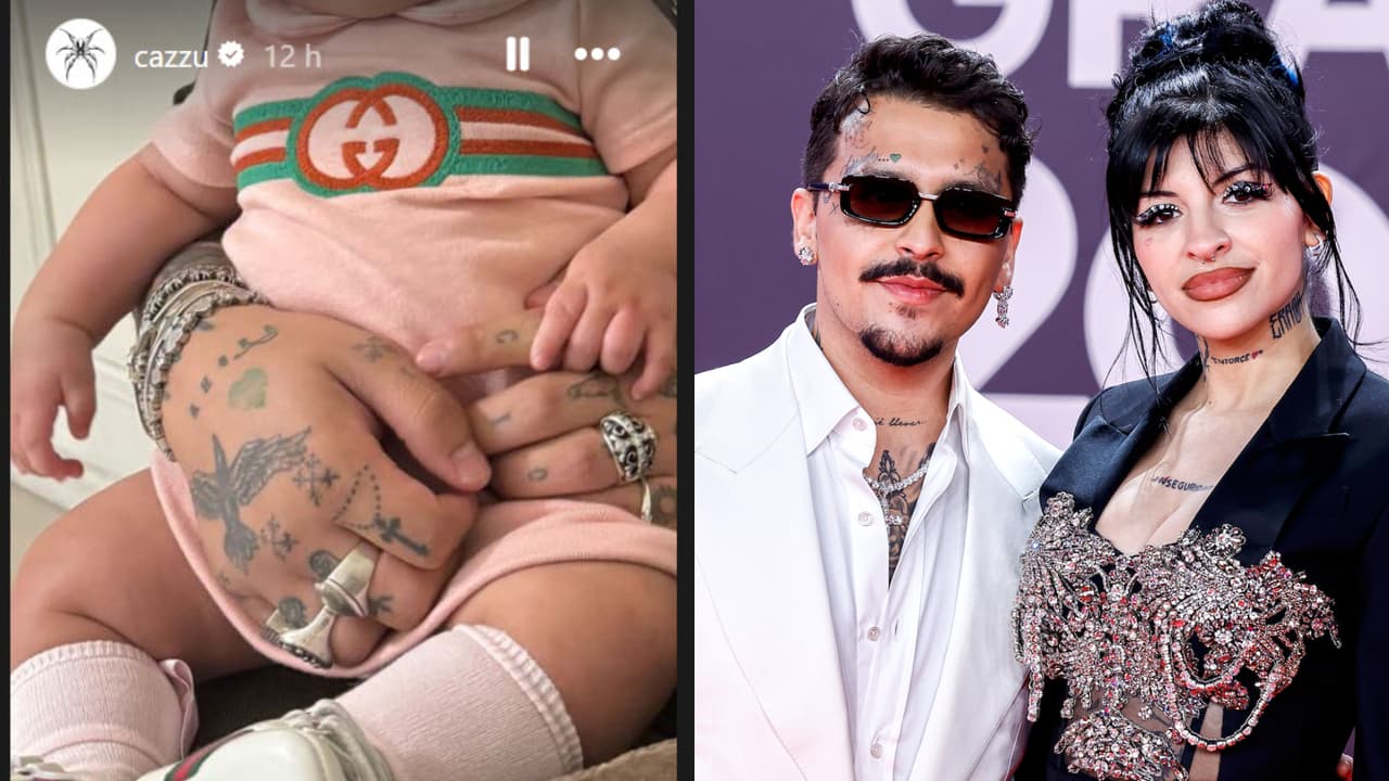 Horas antes de que Nodal diera a conocer las primeras fotos con el rostro de su hija Inti, Cazzu había compartido esta imagen cuidando aún la identidad de la niña.