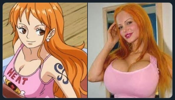 Sabrina Sabrok y su incofundible figura. Vista como "Nami" del anime "One Piece".
