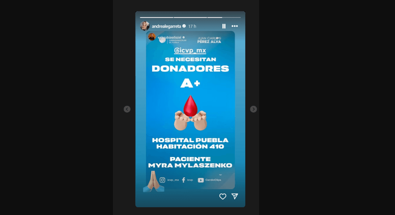 Andrea Legarreta pide ayuda para la mamá de Erik Rubín