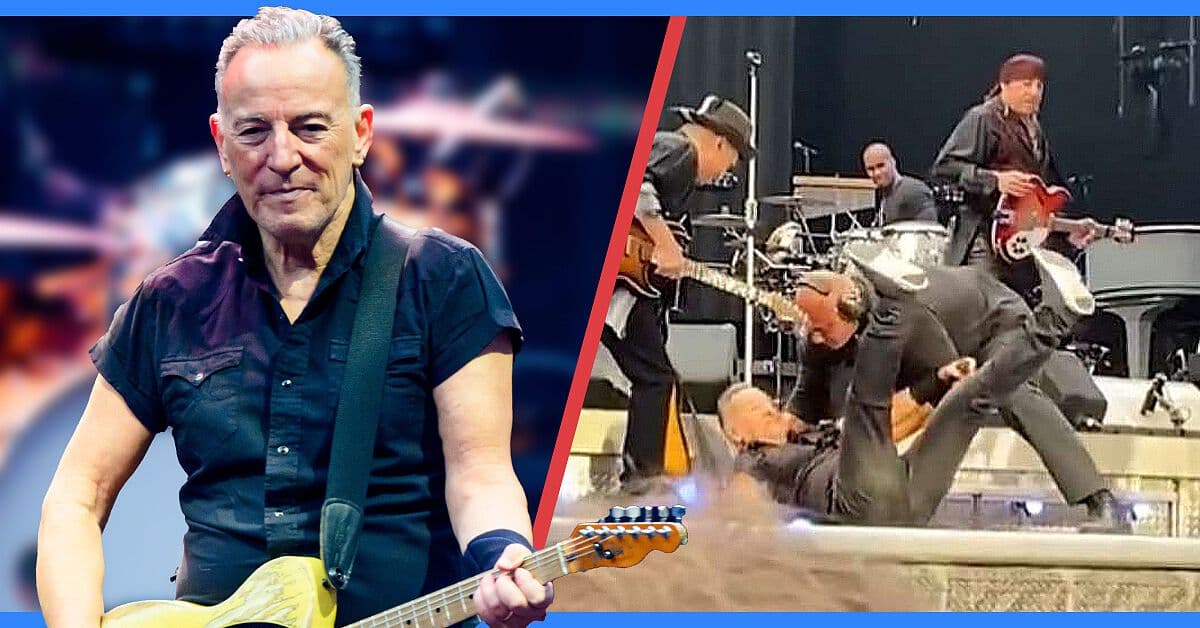 ¡Bruce Springsteen se cae del escenario con todo y guitarra!