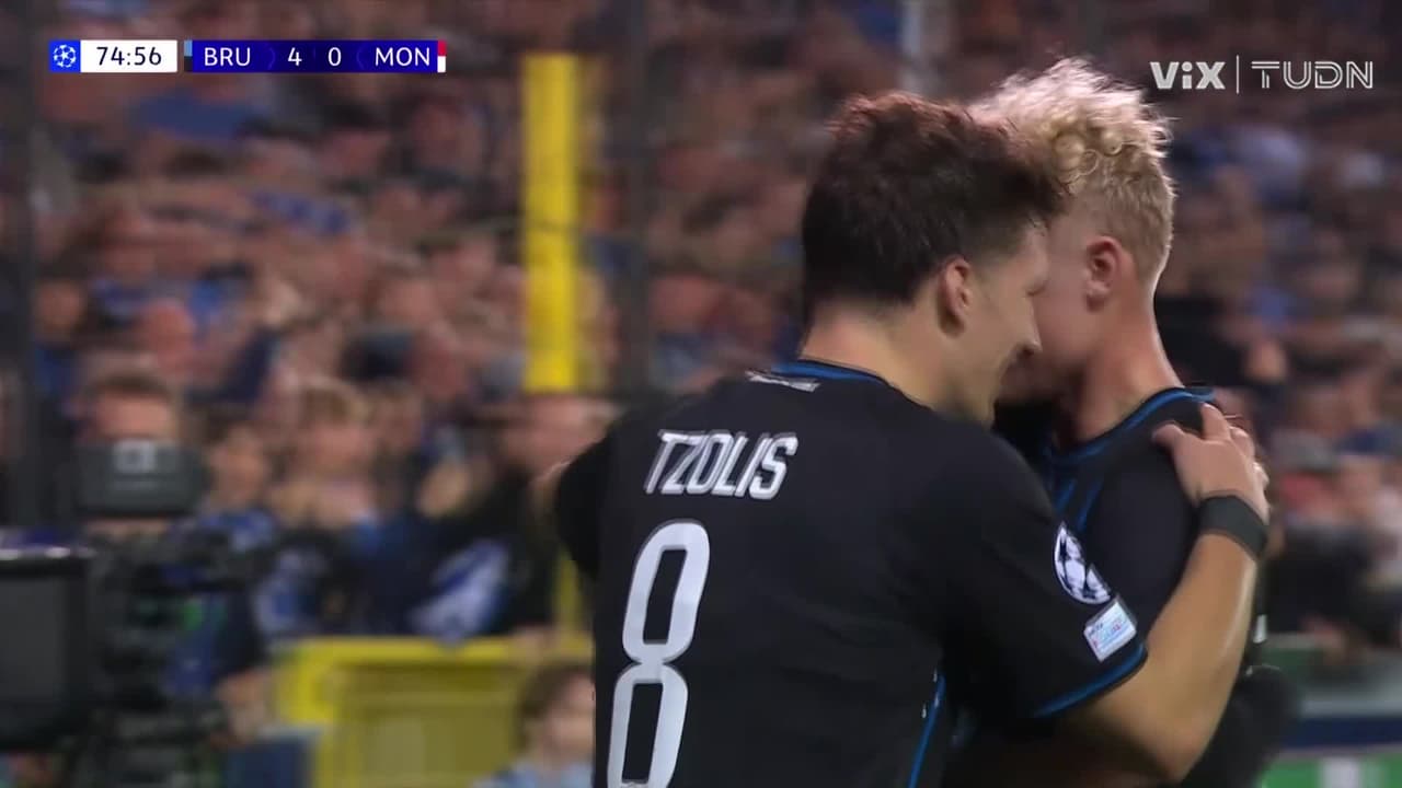¡Diakhon pone el 4-0! Brujas aplasta al Mónaco en la UEFA Champions League