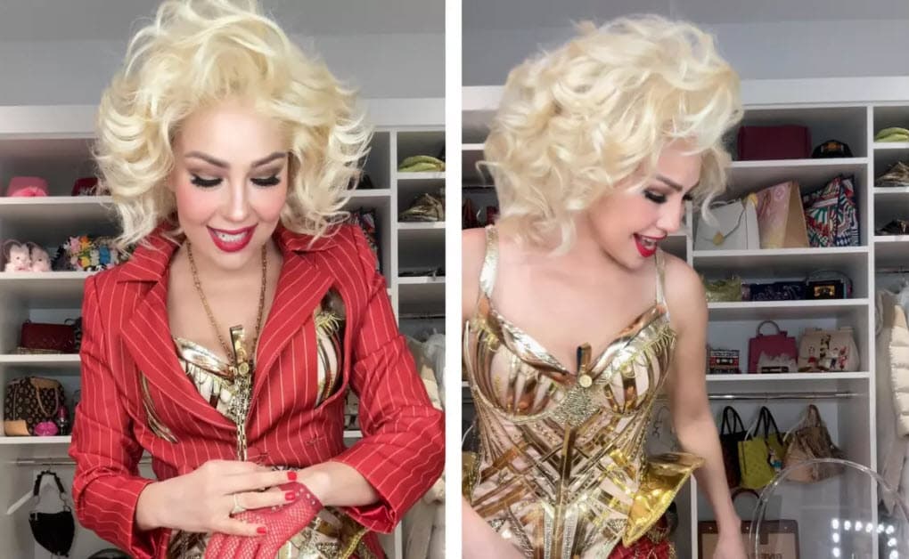 Thalía mostró el atuendo que estaba utilizando