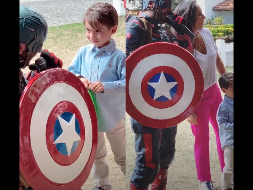 La fiesta contó con un show de supérheroes protagonziado por ‘Spider-Man’ y ‘Capitán América’.