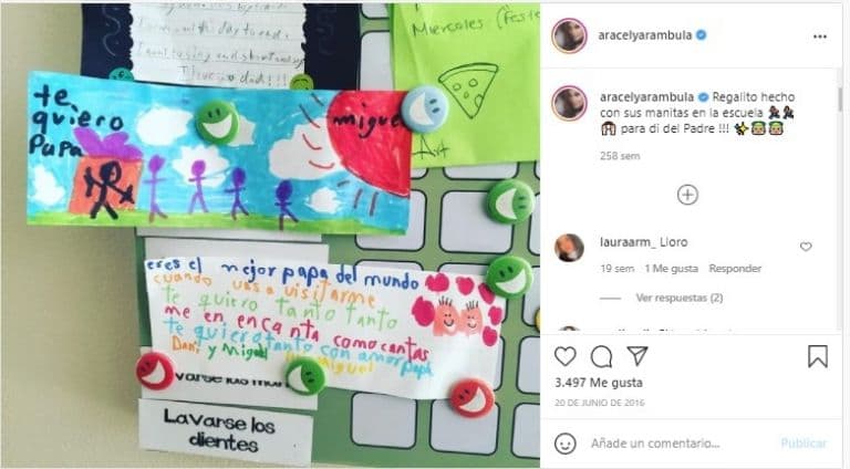 Aracely Arámbula mostró el regalo que sus hijos prepararon para Luis Miguel