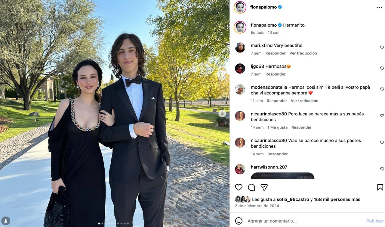 Fiona Palomo y su hermano Luca.