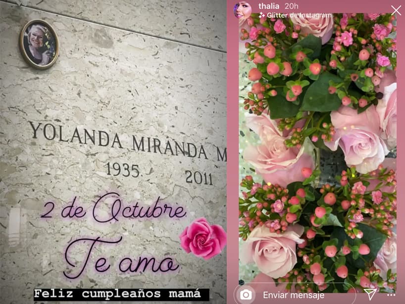 Thalía recuerda su madre, Yolanda Miranda, en el que hubiera sido su cumpleaños