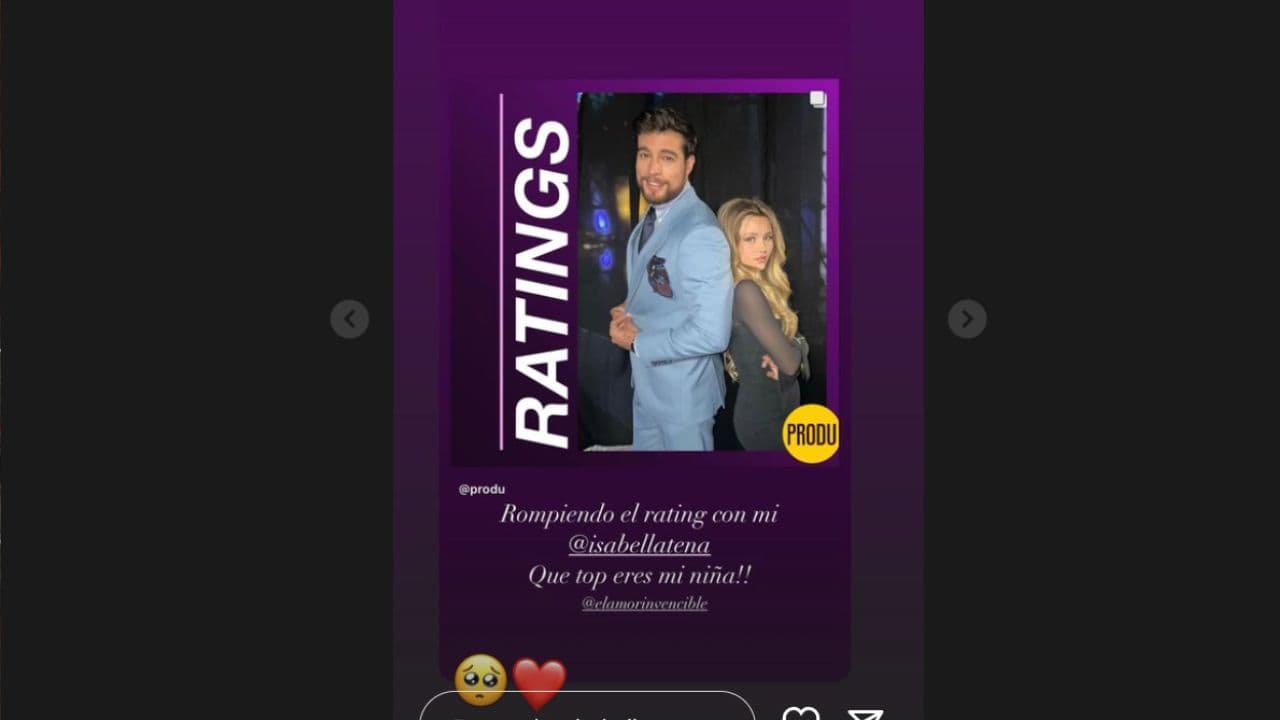 Mensaje de Danilo Carrera a Isabella Tena por el éxito de El amor invencible