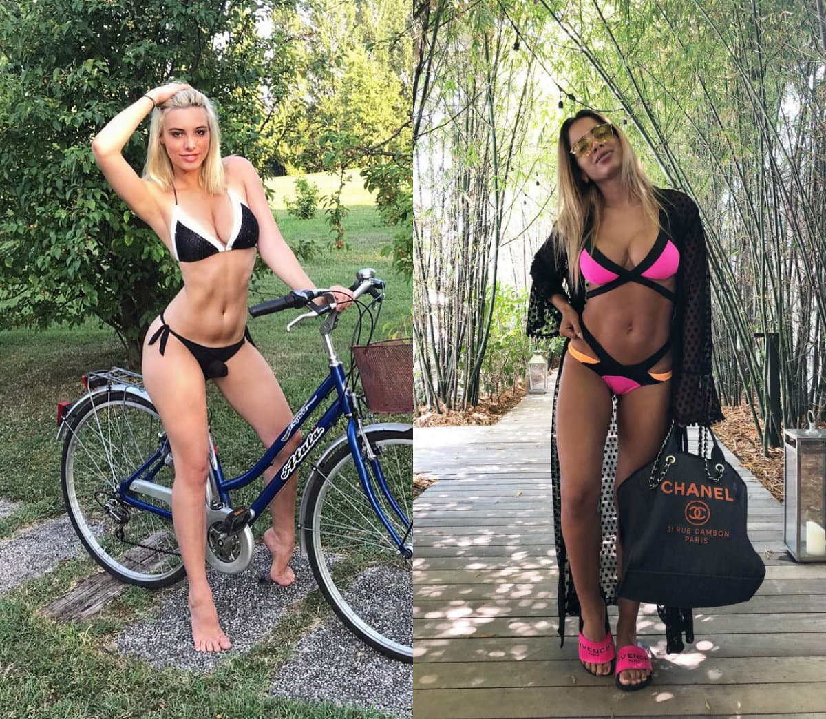 Tanto a la influencer como a la cantante les fascina mostrar su cuerpo en diminutas prendas.