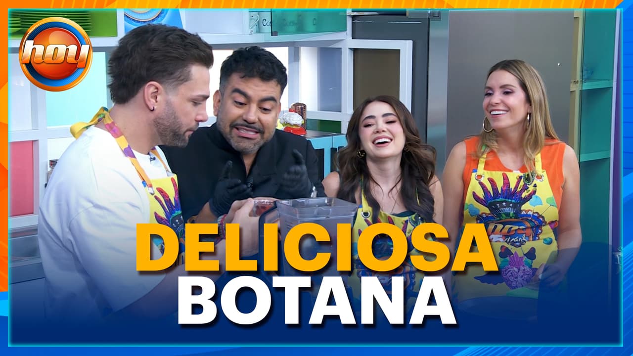 Nicola Porcella y Mariana Botas preparan trompitos de pastor con el chef Mariano