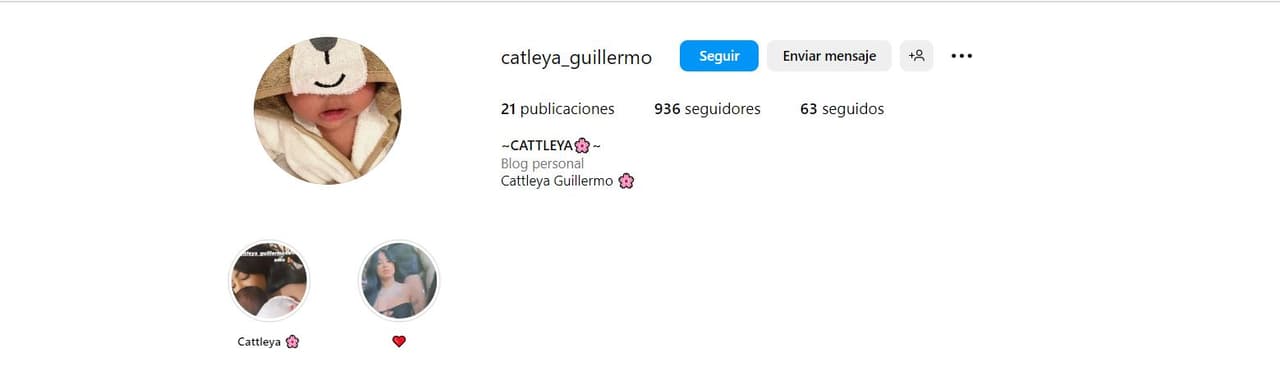 Instagram de Cattleya en 2023.