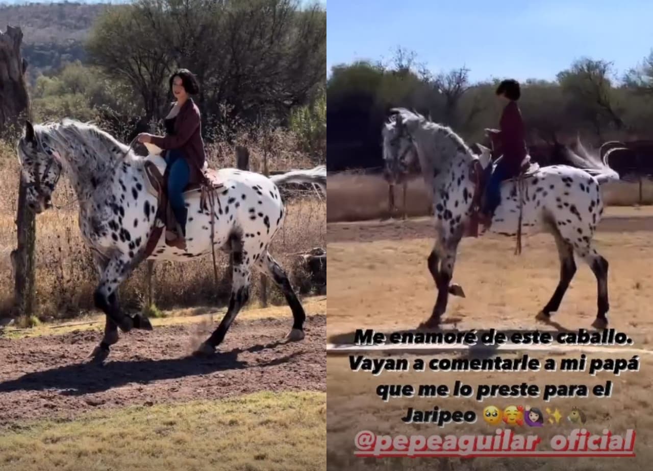 Ángela Aguilar, montando a caballo