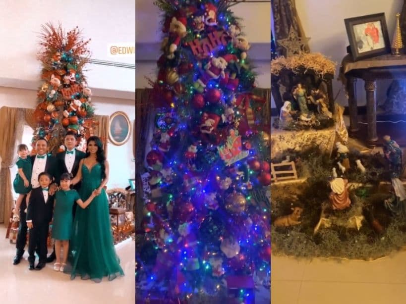 Edwin Luna y Kimberly Flores también fueron invadidos por el espíritu navideño, pues a través de sus redes sociales impactaron con su árbol de Navidad, su nacimiento y los adornos que colocaron en cada uno de los rincones de su casa.