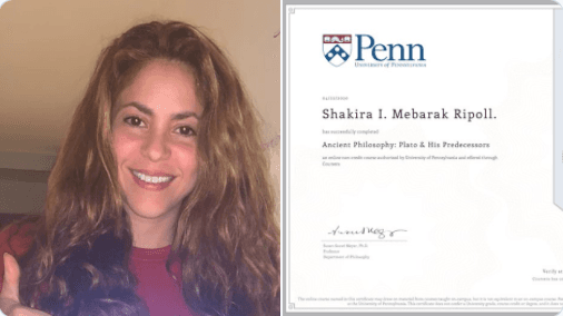 “Gracias a Platón”: Shakira se graduó de su curso de Filosofía Antigua