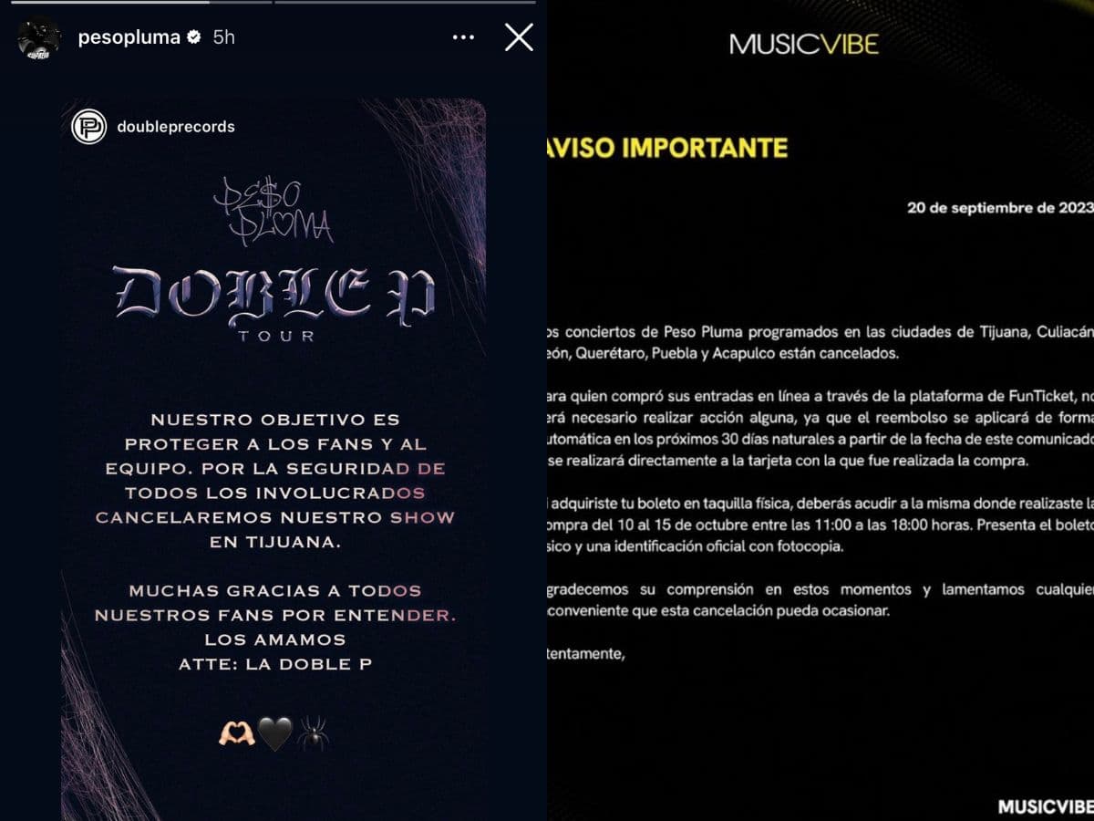 Peso Pluma cancela conciertos en varios lugares de México.