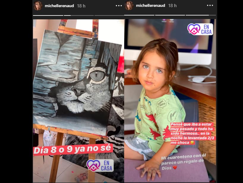 Michelle Renaud muestra las actividades que realiza en la cuarentena