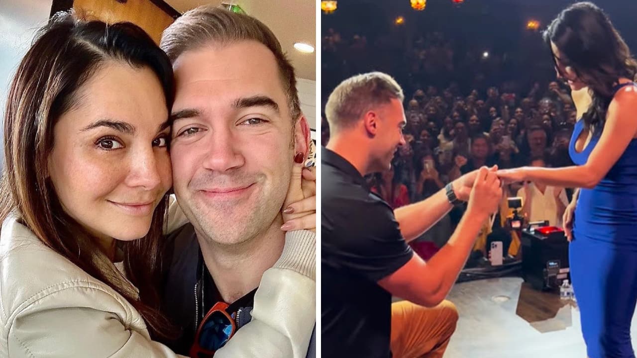 Martha Higareda se compromete con su novio Lewis Howes y le dan el anillo en el escenario