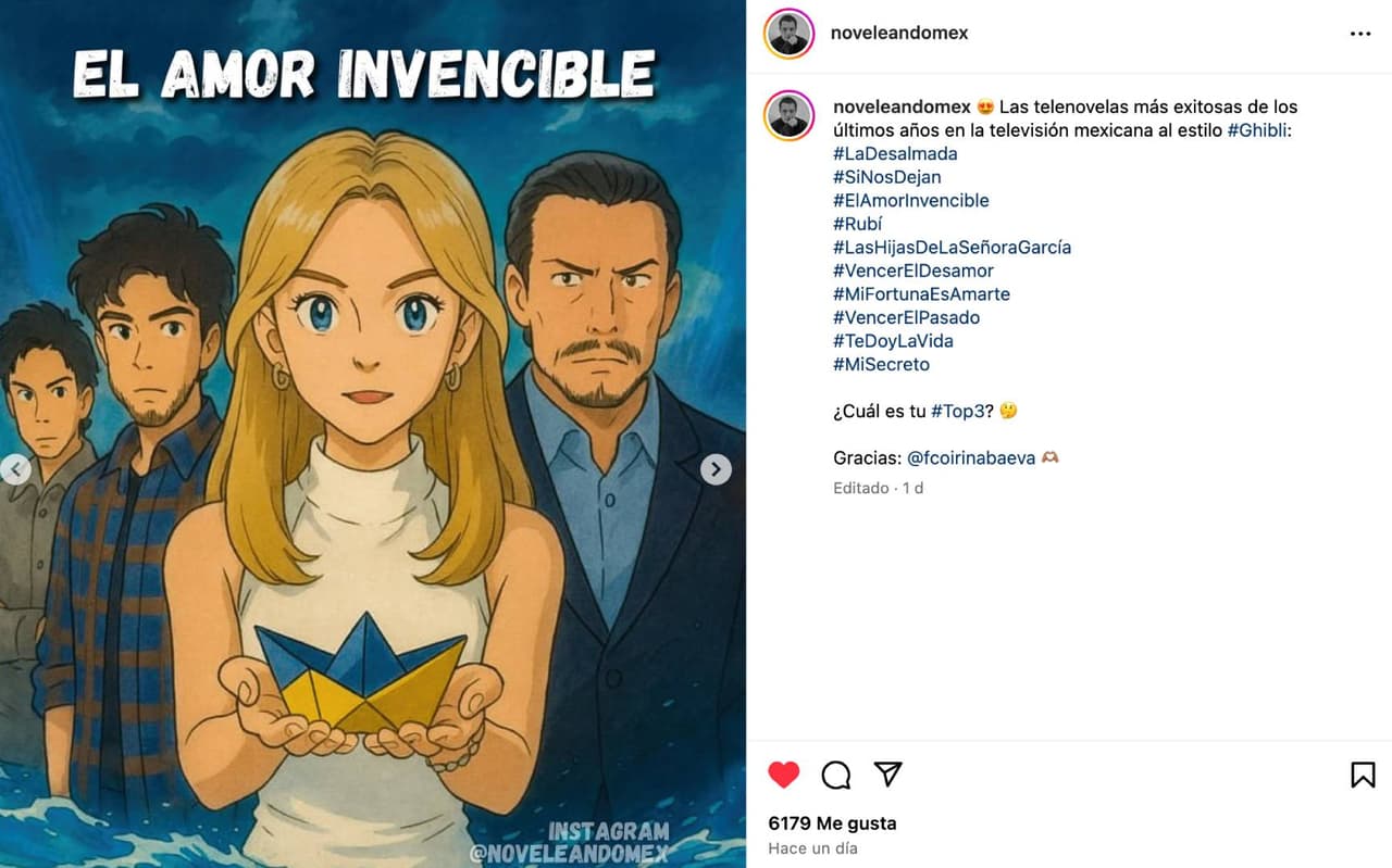 El amor invencible estilo Studio Ghibli.