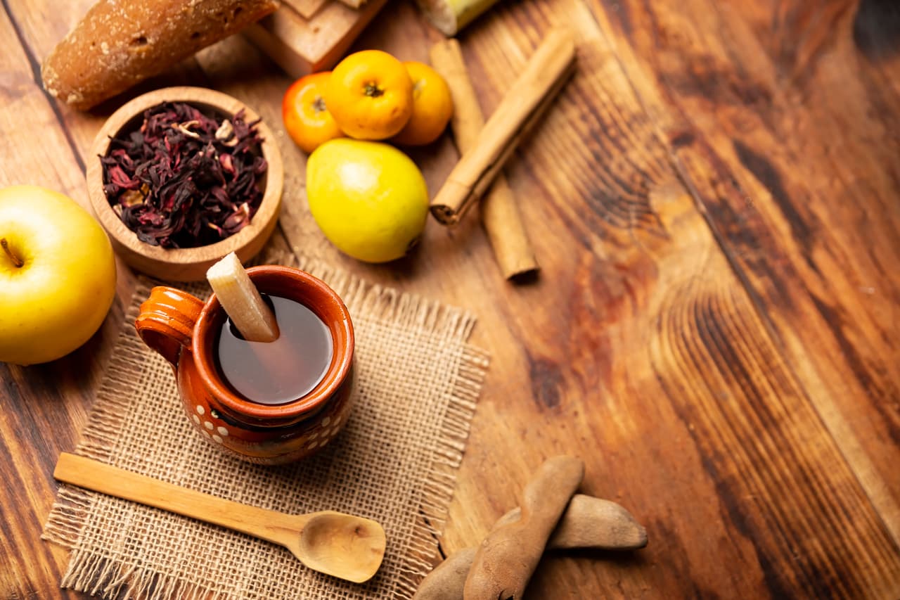 Ponche de Frutas. Christmas fruit punch is an infusion that is consumed in Mexico, traditionally during posadas and Christmas."nServed in a clay cup called cantarito