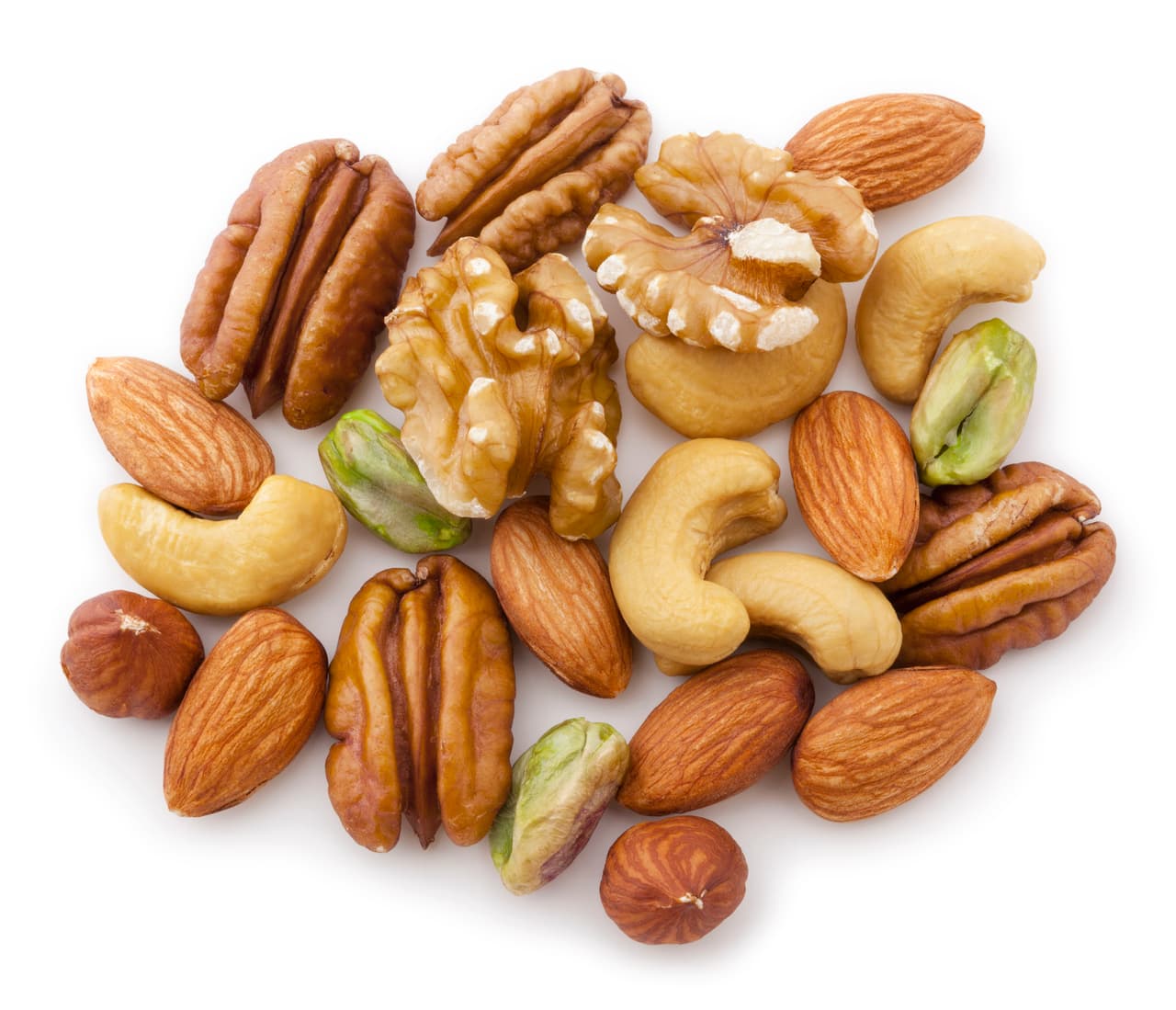 Frutos secos. Sus propiedades antiinflamatorias funcionan como un protector de cáncer en el cuerpo. Las nueces, las almendras y los pistaches son perfectos.