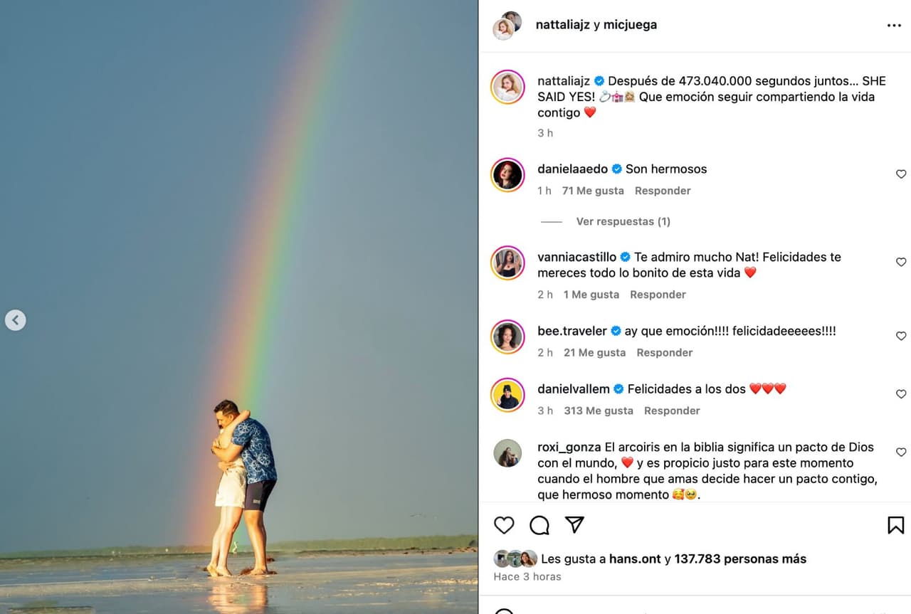 Natalia Juárez se compromete.