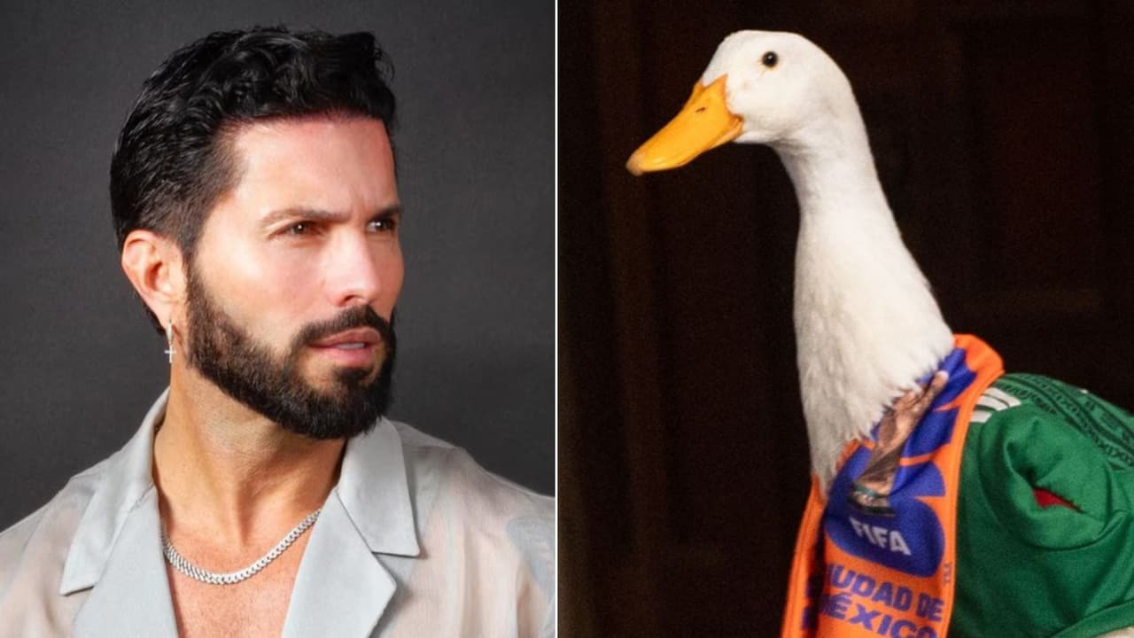 ¿Poncho De Nigris sí compró al pato Merlín? Así posó el influencer al lado de la famosa mascota