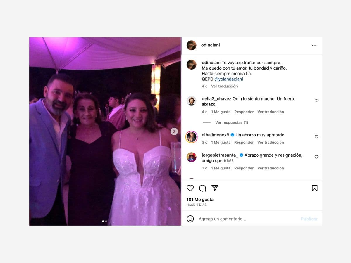 La última vez que Odín Ciani vio a su tía fue en 2019, en la boda de su hija.