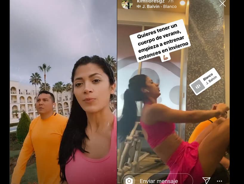 En compañía de Edwim, Kimberly asistió al gimnasio y realizó un poco de cardio, además de hacer algunas abdominales al ritmo de J Balvin, destacando que habían pasado dos días desde que no hacían ejercicio, pero que no importaba porque estaban de vacaciones.