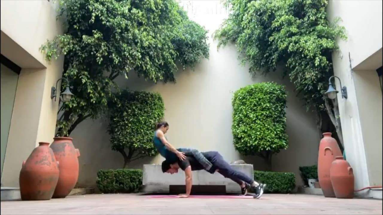 Otro de los espacios más fotografiados al interior del hogar, es una especie de patio, en el que Biby Gaytán y sus hijos lo utilizan para practicar yoga y el que está decorado con enormes macetones.
