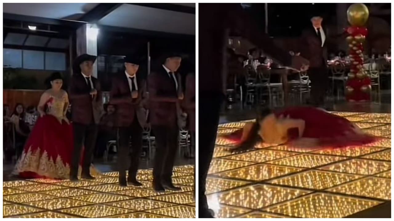 Quinceañera sufre trágica caída en la pista antes de bailar su vals: ¿culpan a la mesera?