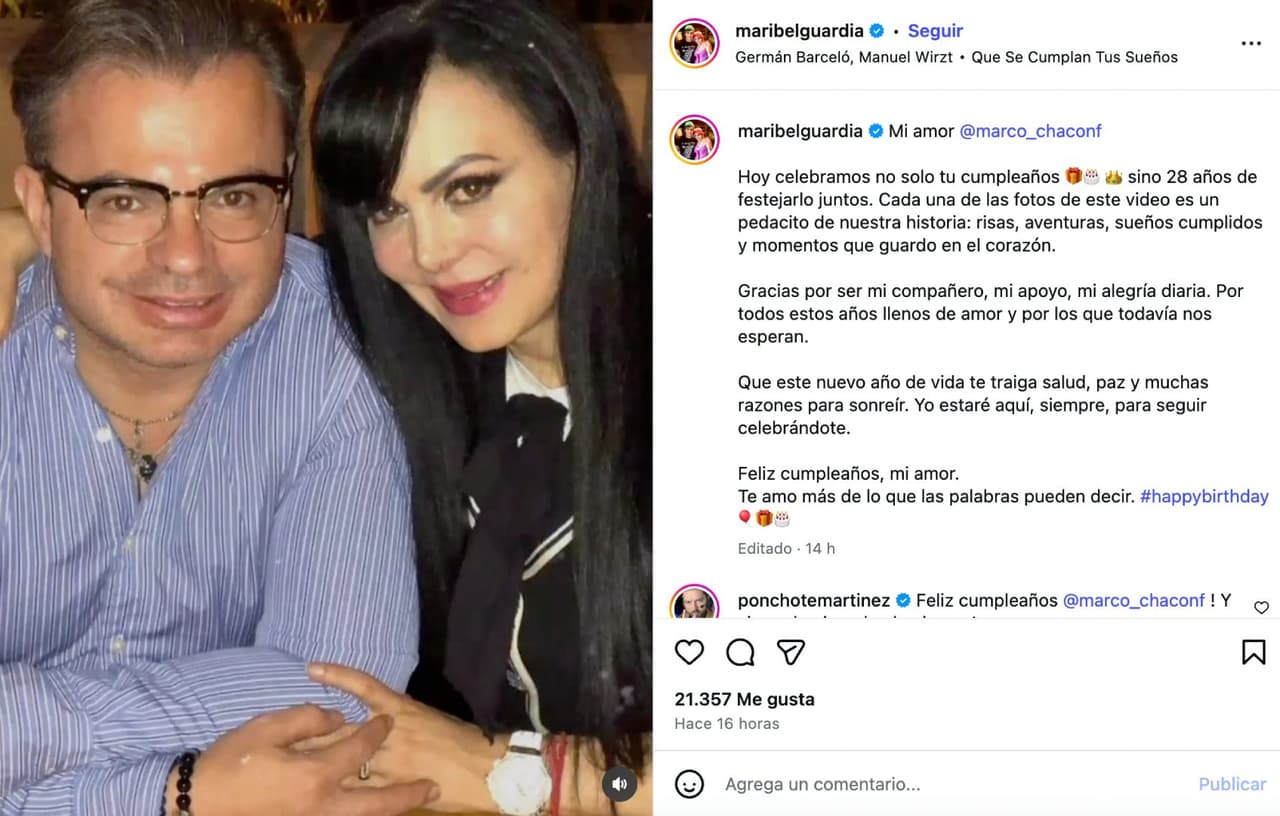Maribel Guardia y su esposo Marco Chacón.