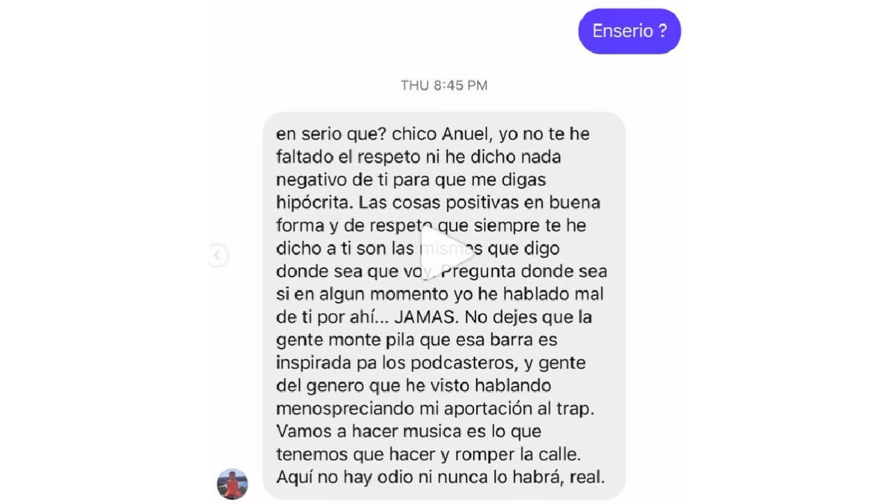 El supuesto mensaje de Bad Bunny a Anuel AA