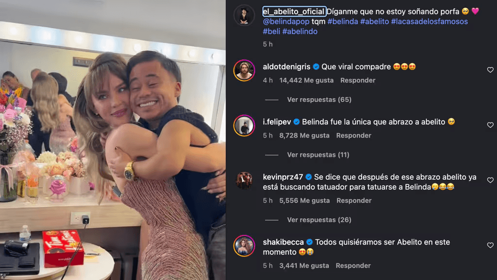 Abelito presume encuentro con Belinda.