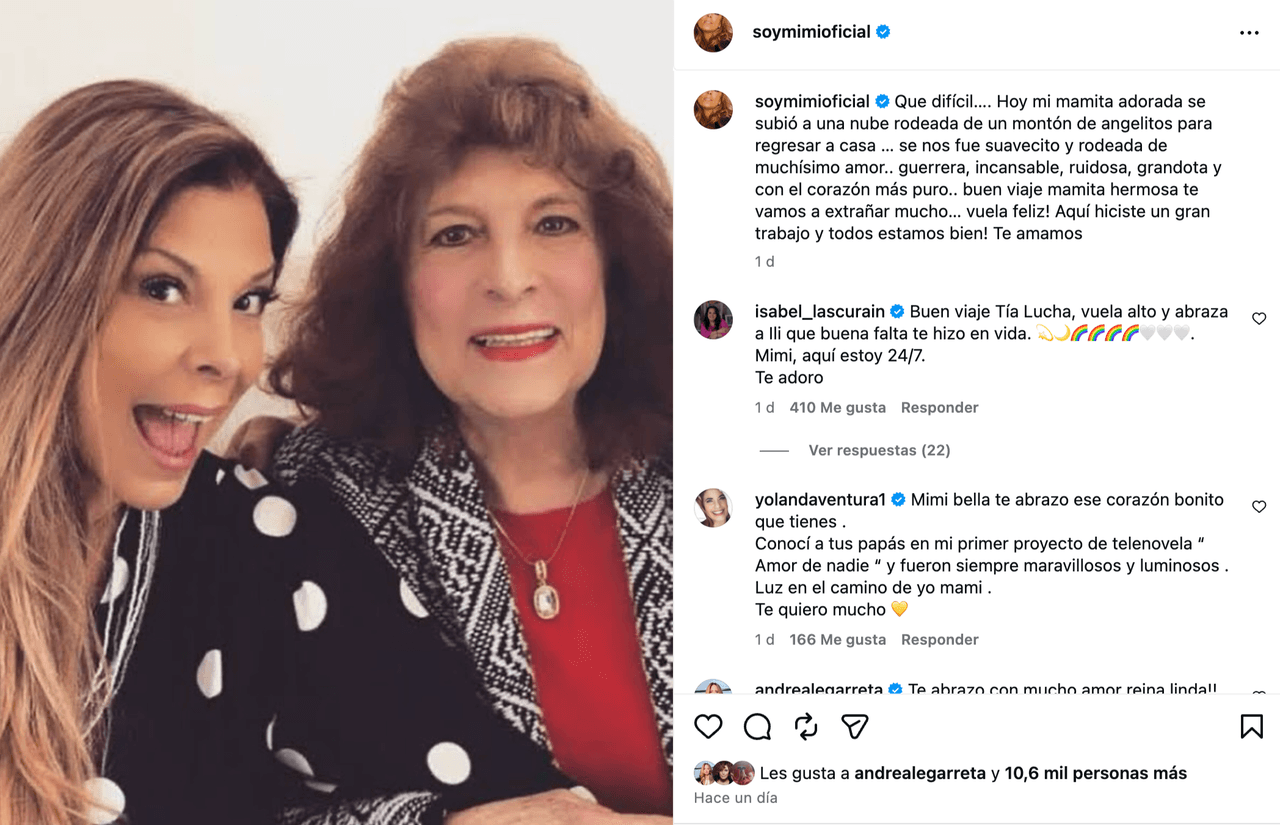 Lucha Moreno y su hija Mimí.