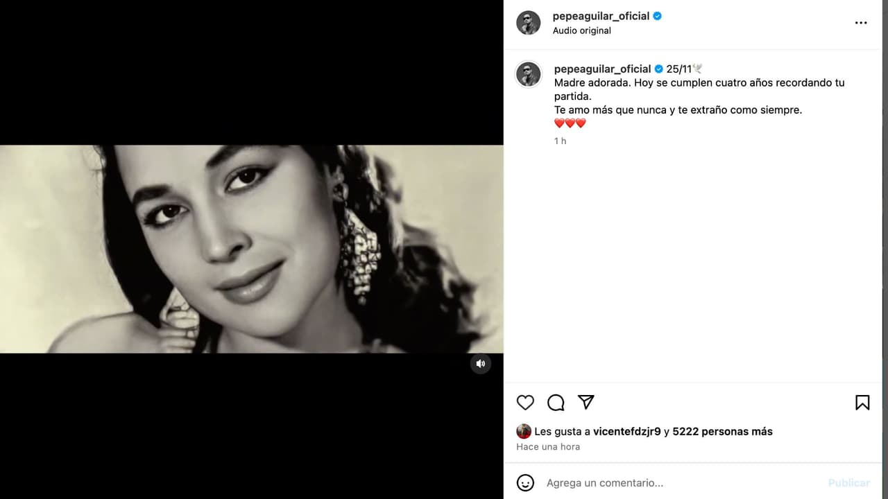Pepe Aguilar recuerda a su mamá, Flor Silvestre.