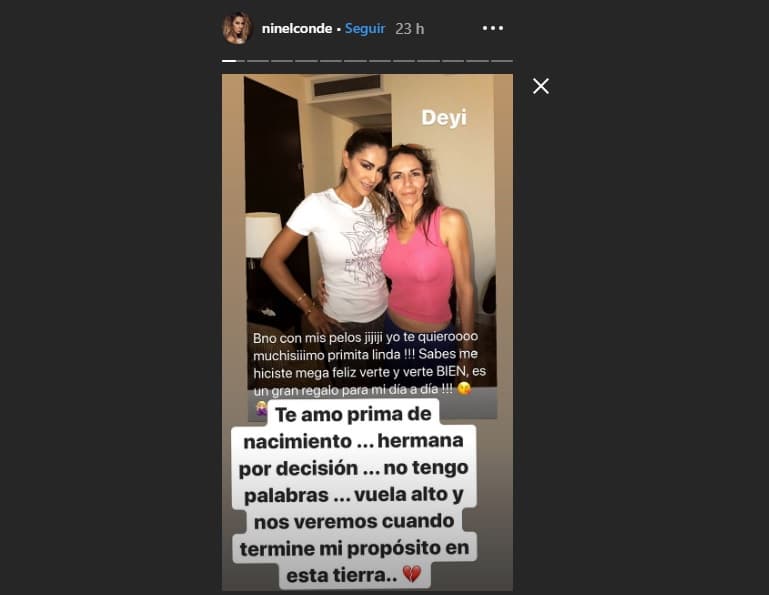 Ninel Conde se despidió de su prima en redes sociales