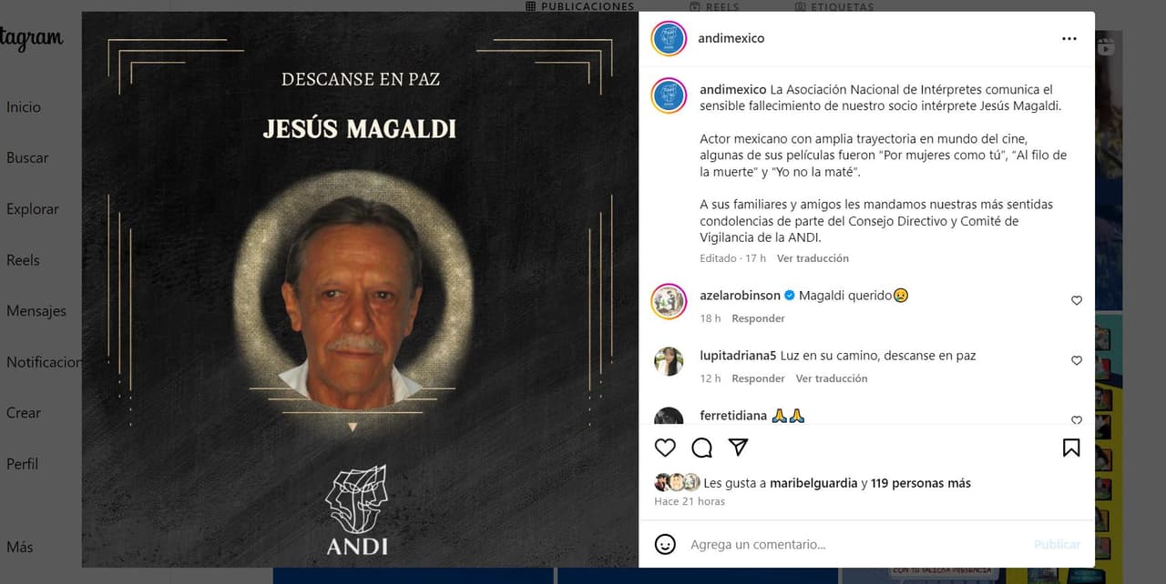 Anuncian la muerte del reconocido actor mexicano Jesús Magaldi.