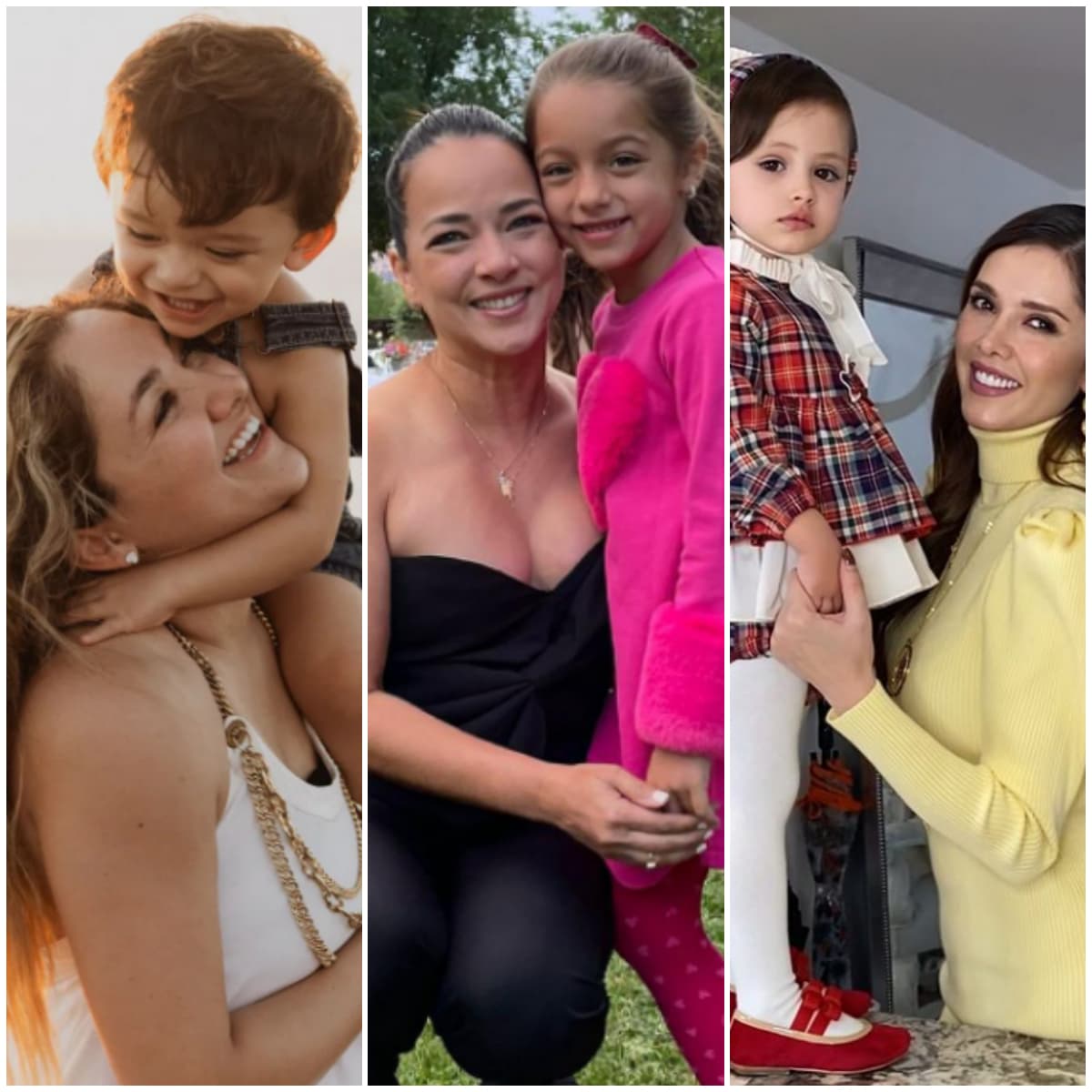 Sherlyn, Adamari López y Marlene Favela con sus respectivos hijos