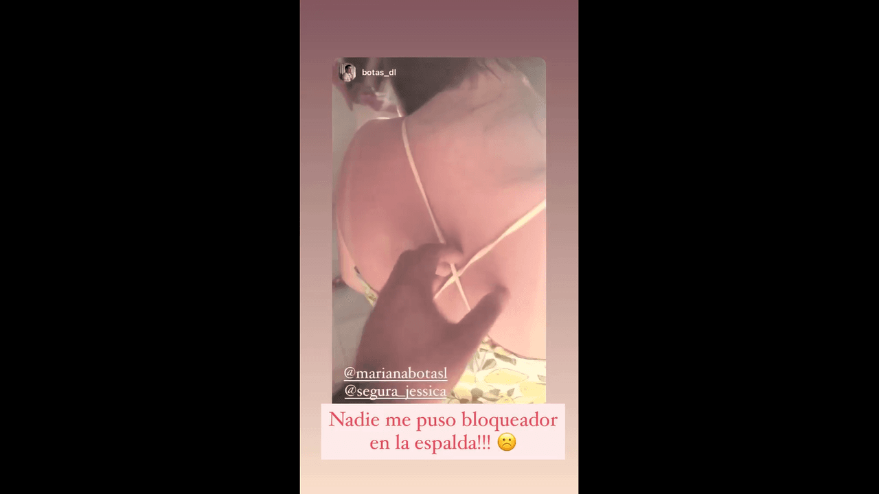 La primera anécdota fue cuando Mariana Botas reveló que terminó con un fuerte bronceado, porque nadie le quiso poner bloqueador, hecho que provocó las risas de sus acompañantes. “Clases de un gran bronceado con Mariana”, se escucha decir a Segura.