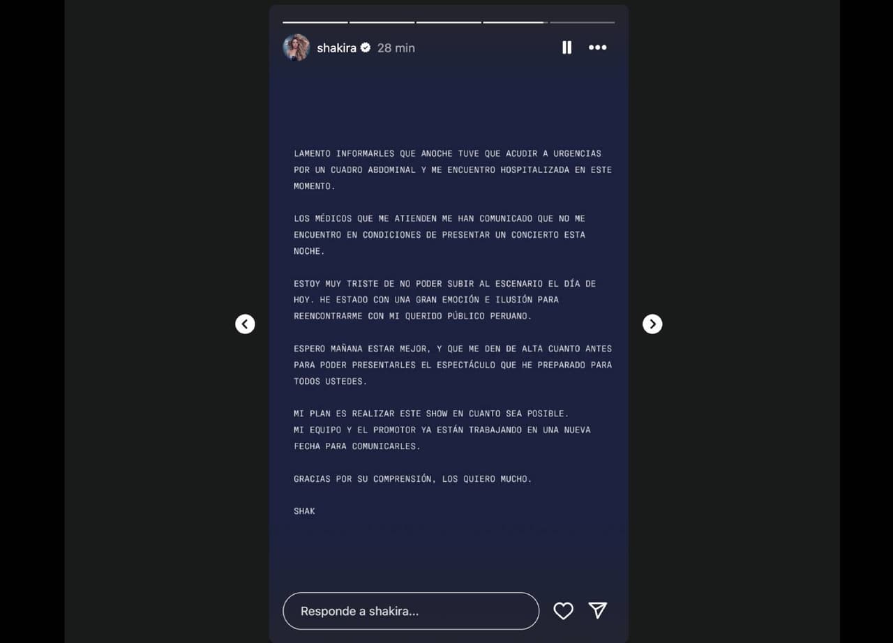 Comunicado, Shakira.