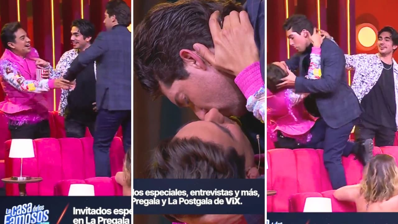 Mauricio Garza besa a Ricardo Peralta en la posgala de ViX