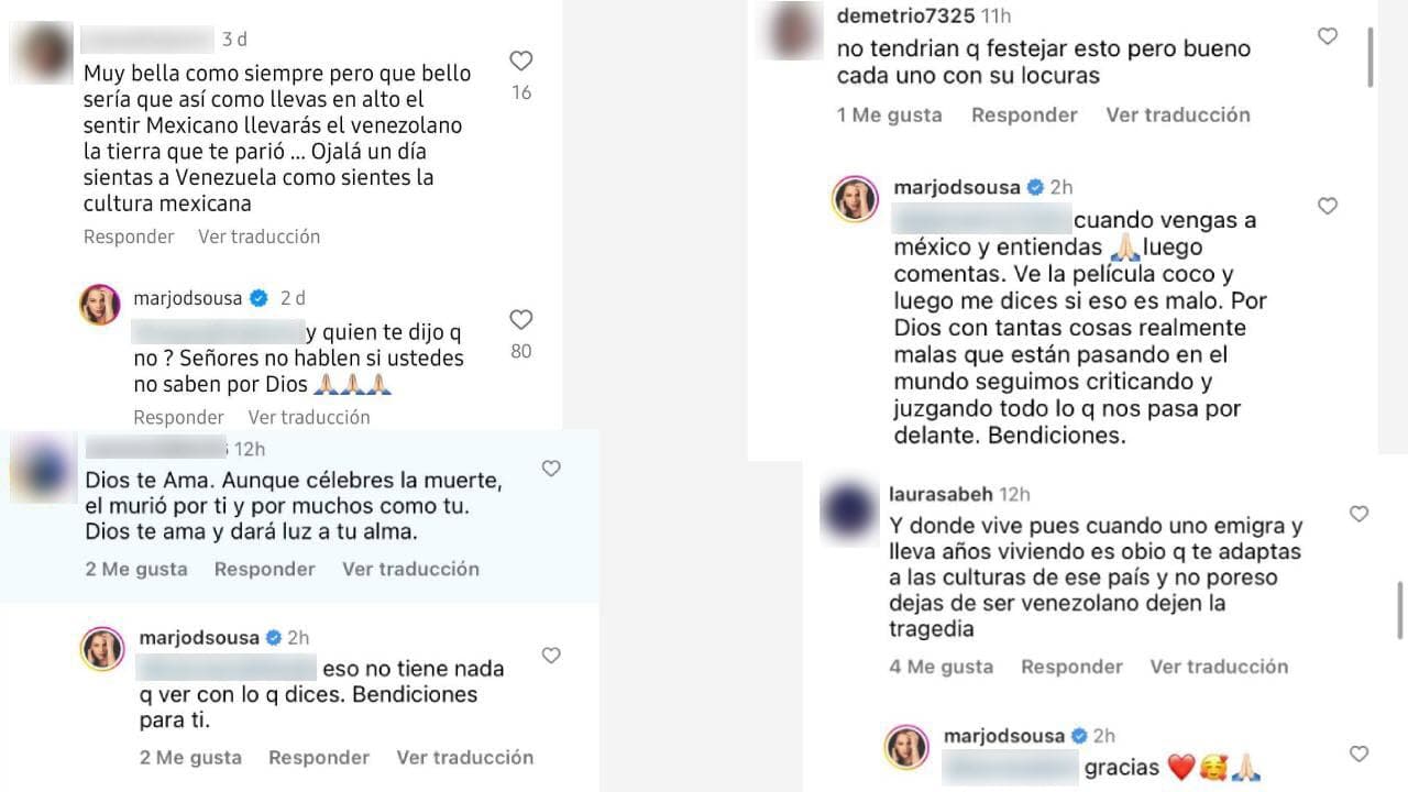 Marjorie de Sousa se defiende de críticas por celebrar el Día de Muertos